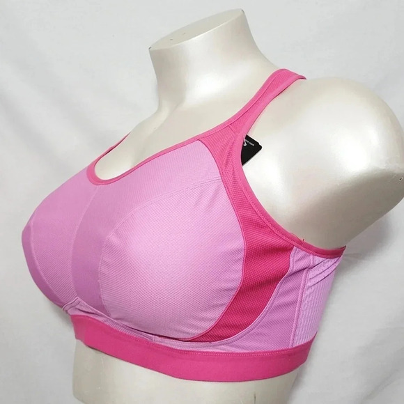 44D Felina 215152 Unity Unlined Wire Free Sports Bra Cyclamen Pop Pink NWT - Picture 3 of 8